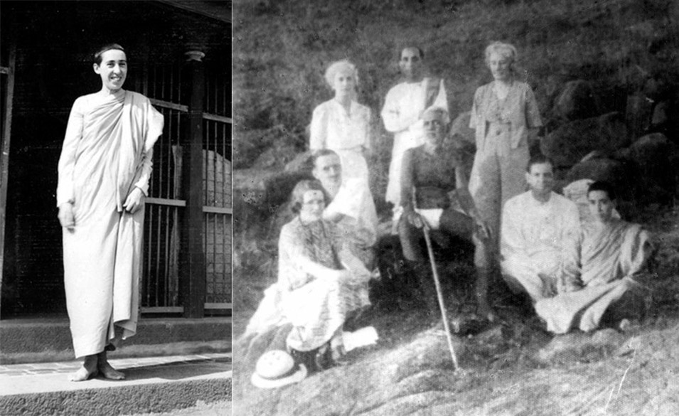 Photos of Dr Suzanne Alexandra and Ramana Maharshi with Western devotees