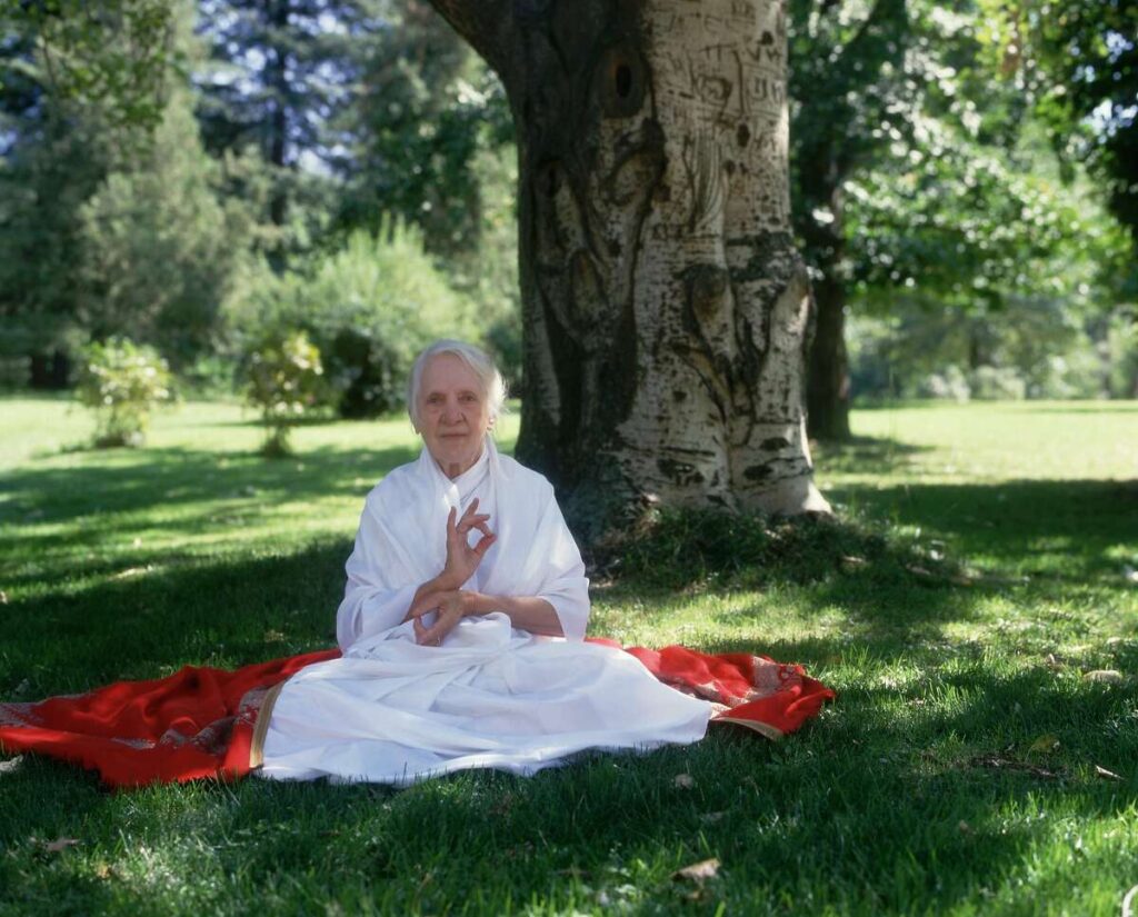 Image of Devotee holding hindu prayer beads. Gretz. France